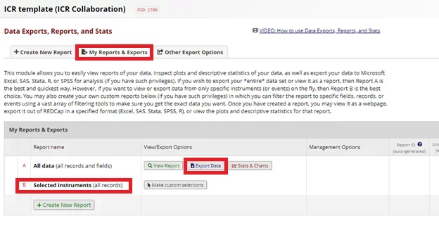 REDCap data download
