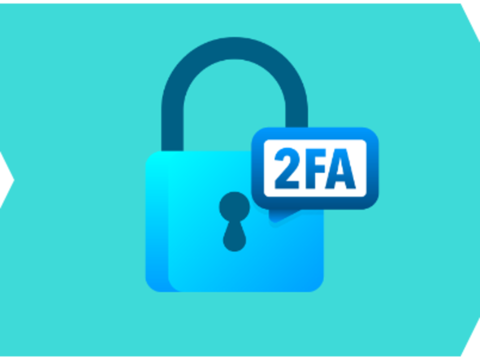 An arrow with the text '2FA' depicting the second step