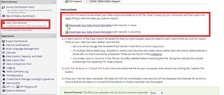 Data entry batch upload